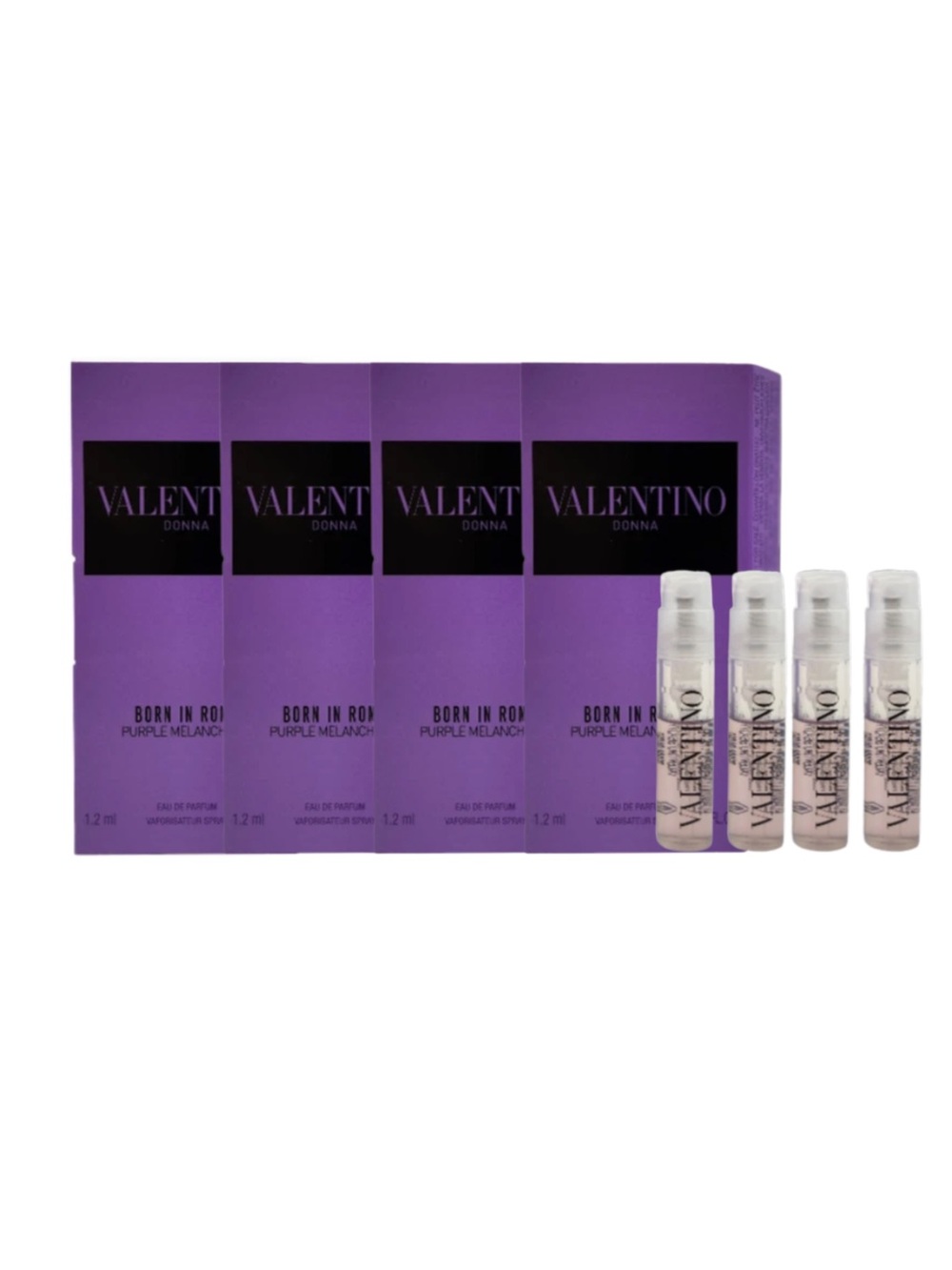 VALENTINO Donna Purple Melancholia Samples (4) - .04 fl oz ea. NEW ON CARD